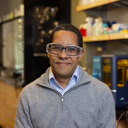 UW chemistry professor Alshakim Nelson in his lab